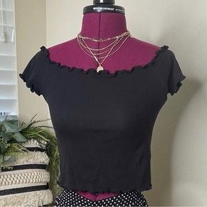 DivedBlack Stretchy Off The Shoulder Crop Top SM